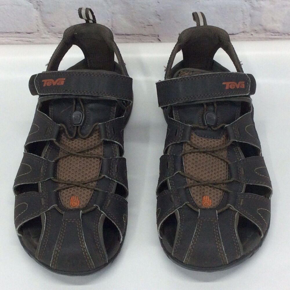 Teva Forebay Fisherman Sandals Men's Size 10 Brown Leather Rugged Outdoor Active - Picture 3 of 12